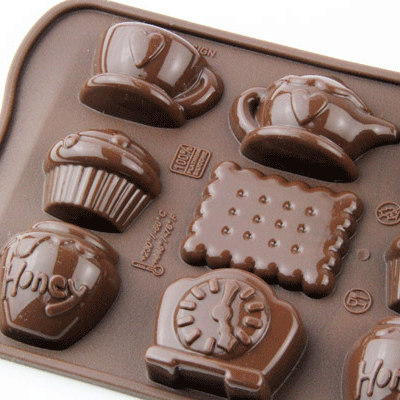 チョコレート型 シリコンモールド TEA TIME(ティータイム)SCG017 チョコ型 チョコレートモールド ケーキ型 モルド お菓子 EASYCHOC イージーチョコ ショコラ