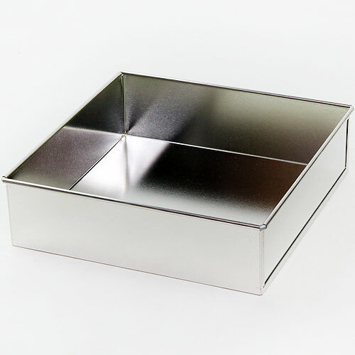 ブリキ製 角 デコレーション型 共底 18cm お菓子 金属のサムネイル