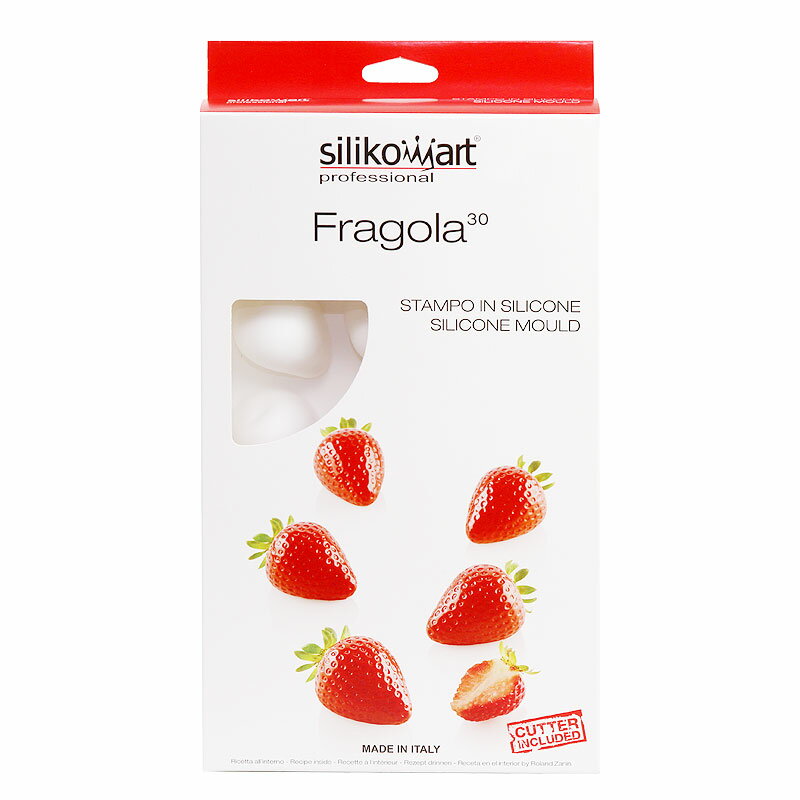 シリコンフレックス フラゴラ（ストロベリー/いちご） 15個付き（抜き型付き） SF281C Fragola (白) お菓子 シリコン型