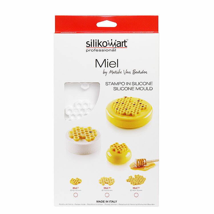 シリコンフレックス ミエーレ 6個付き SF346 蜂蜜（はちみつ）Miel 18(白) お菓子 シリコン型