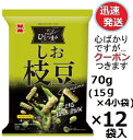岩塚製菓 THEひとつまみしお枝豆 70g(15g×4小袋)×12袋入 えだまめせんべい 枝豆煎餅 おつまみ おせんべい まとめ買い イワツカ ひとつまみ【心ばかりですが…クーポンつきます☆】