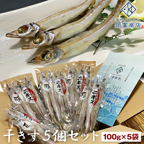 【送料無料】干きす5個セット（3〜5尾・100g×5袋）計500gにぎす ニギス 沖いわし 無添加 干物セット 干物 ひもの 一…