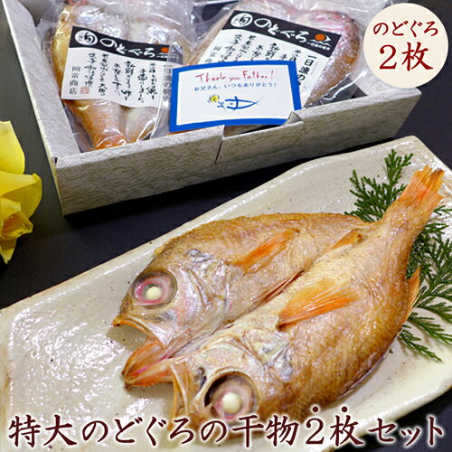 お中元 敬老の日 プレゼント 干物 ギフト のどぐろ入 専門店 送料無料 特大のどぐろの干物2枚セット（175〜200g×2枚） ノドグロ アカムツ 島根産 のどぐろ 一夜干し ひもの 無添加 天日塩 贈り物 誕生日 お祝い 内祝い お礼 お取り寄せグルメ 高級 グルメ 岡富商店