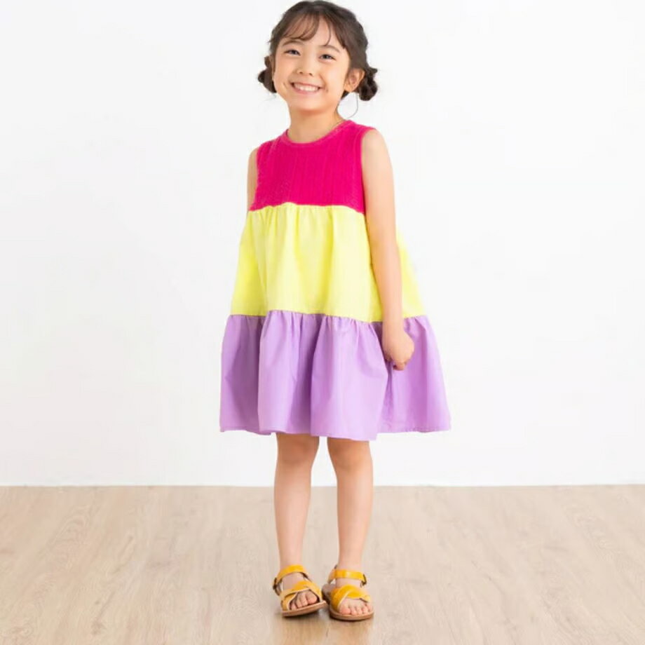 切替ノースリーブワンピース ピンク/amiamie(アミアミ)