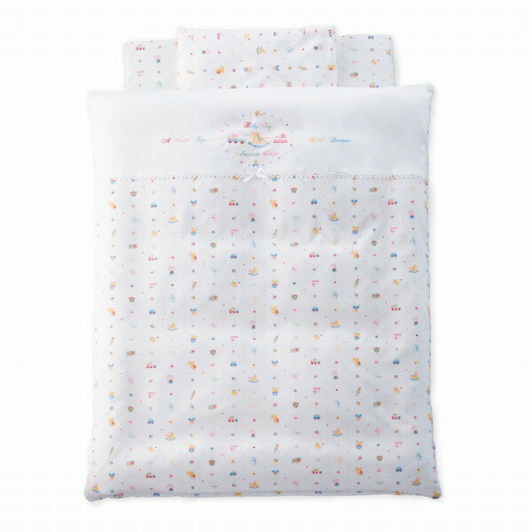 【クーポン利用で5％off】赤ちゃんの城　ベビー布団セット ミニサイズ 【90×60cm】日本製 赤ちゃん 新生児 布団セット プチサイズ 送料無料 ベビー布団 パステルトーイ 綿サテン【ポイント5倍】 2