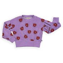 Dahlia - girls sweater puffed sleeves (velvet)/ CARLIJNQ(カーラインク)2023AW　オランダ　海外子供服　こども服　ベビー　キッズ　女の子　プレゼント　ギフト　スウェット　トレーナー　86/92・98/104・110/116・122/128　ダリア　パフスリーブ　セーター