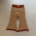 POKO POKO knitting flare pants レッッドブラウン×イエロー/ &pal(アンドパル)