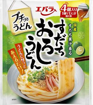 送料無料 エバラ プチッとうどん すだちおろしうどん (22g×4P) ×12袋