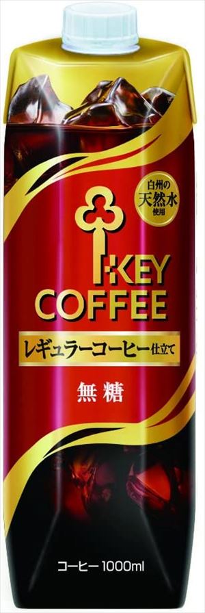 送料無料 キーコーヒー リキッドコーヒー 天然水 無糖 テトラプリズマ 1L×18本