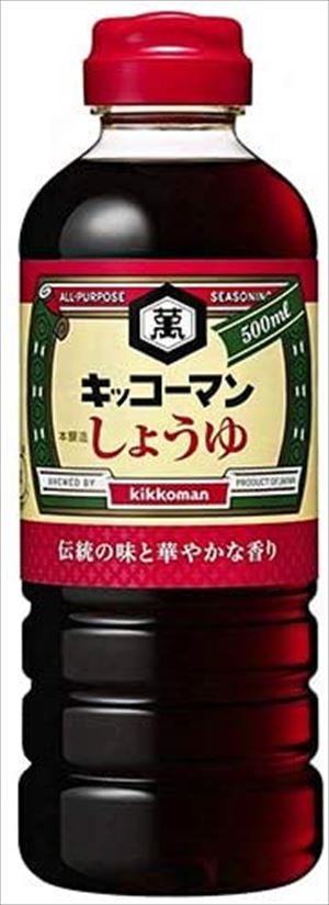 送料無料 キッコーマン こいくちしょうゆ 500mlペットボトル×12本