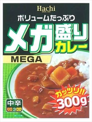 送料無料 ハチ食品 メガ盛りカレー 中辛 300g×10個