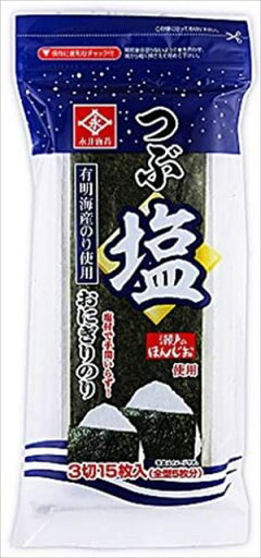 送料無料 永井海苔 つぶ塩おにぎりのり3切 15枚×10袋 送料無料 永井海苔 つぶ塩おにぎりのり3切 15枚×10袋