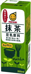 送料無料　マルサン 豆乳飲料抹茶 200ml×12本