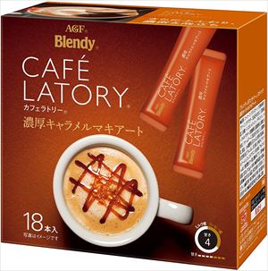 送料無料 AGF ブレンディ カフェラトリー スティック 濃厚キャラメルマキアート (18本入り)×12箱