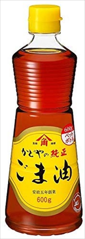 送料無料 かどや 純正ごま油 PET 600g×6本