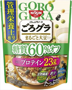 送料無料 日清シスコ ごろグラ 糖質60%オフ まるごと大豆 300g×6袋