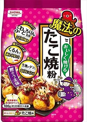 送料無料 昭和 おいしく焼ける魔法のたこ焼粉(100g×4袋入り)×6袋