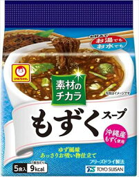 送料無料 東洋水産 素材のチカラ 沖縄産もずくスープ 5食入×18個