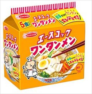 送料無料 エースコック ワンタンメン(5食パック入り)×12個