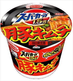 送料無料 エースコック スーパーカップ1.5倍 新・豚キムチラーメン 107g×12個