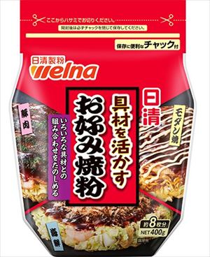 送料無料 日清 具材を活かすお好み焼粉 400g×24個