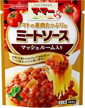 送料無料 マ・マー トマトの果肉たっぷりのミートソース マッシュルーム入り 260g×24個 1