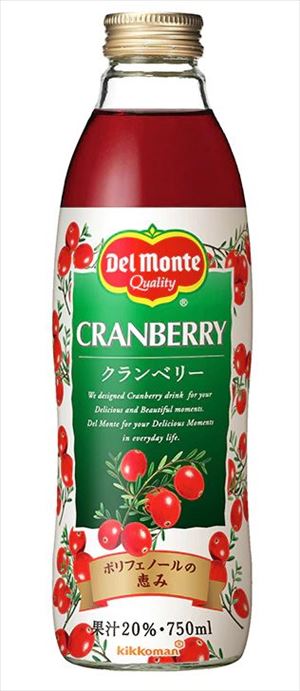 デルモンテ クランベリー 20％ 送料無料 デルモンテ クランベリー20％ 750ml(瓶)×6本