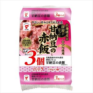 無料 餅屋が作った甘納豆の赤飯 3個パック (450g)×16個