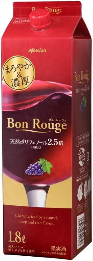 商品詳細内容量1800mlパック度数11.5%タイプ赤ワイン産地国産ワイン販売元メルシャン商品説明発売以来、愛され続けるロングセラーブランド。ブドウの果皮や種子に多く含まれている天然ポリフェノールを通常ワインの2倍（当社比）含む健やか赤ワインです。【送料有料商品に関する注意事項】一個口でお届けできる商品数は形状(瓶,缶,ペットボトル,紙パック等)及び容量によって異なります。また、商品の形状によっては1個口で配送できる数量が下図の本数とは異なる場合があります。ご不明な点がございましたら弊店までお問い合わせをお願いします。【瓶】1800ml（一升瓶）〜2000ml：6本まで700ml〜900ml:12本まで300ml〜360ml:24本まで【ペットボトル、紙パック】1800ml〜2000ml：12本まで700〜900ml：12まで3000ml：8本まで4000ml：4本まで【缶(ケース)】350ml：2ケースまで500ml2ケースまで尚、送料が変更になった場合はメールにてご案内し、弊店にて送料変更をさせて頂きます。ご了承ください。