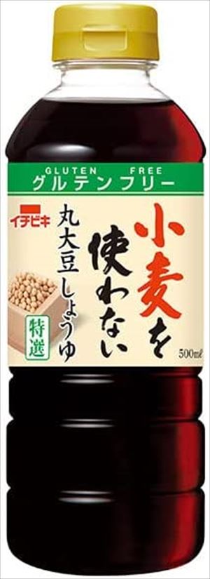 送料無料 イチビキ 小麦を使わない丸大豆醤油 500ml×4本 1