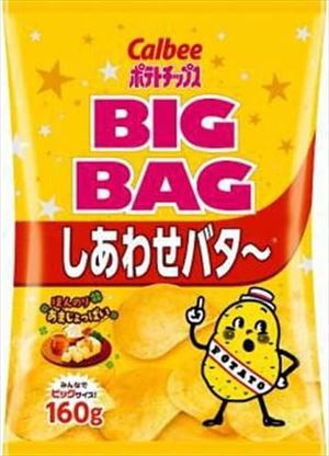 送料無料 カルビー ポテトチップス ビッグバッグ しあわせバター 160g×12袋