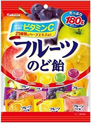 送料無料　カバヤ食品 フルーツのど飴 180g×20袋