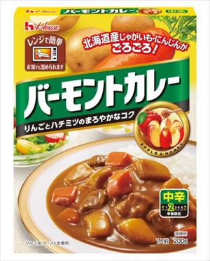 送料無料 ハウス食品 レトルトバーモンドカレー 中辛 200g×10個 1