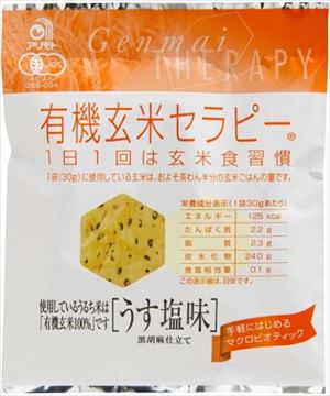 送料無料 アリモト 有機玄米セラピー・うす塩味 30g×40個