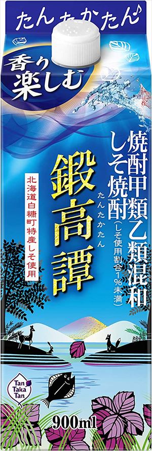 合同酒精 しそ焼酎鍛高譚スリムパック 焼酎 20度 900ml×6本