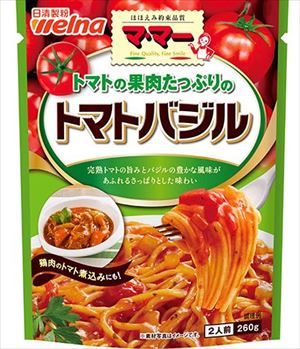 送料無料 日清製粉ウェルナ マ・マー トマトの果肉たっぷりトマトバジル 260g×6袋