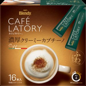送料無料 AGF ブレンディ カフェラトリー スティック濃厚クリーミーカプチーノ(16本入)×3個