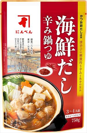 送料無料 にんべん 海鮮だし辛み鍋つゆ 750g×24袋