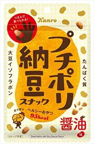 送料無料 カンロ プチポリ納豆スナック醤油味 20g×10個 ネコポス