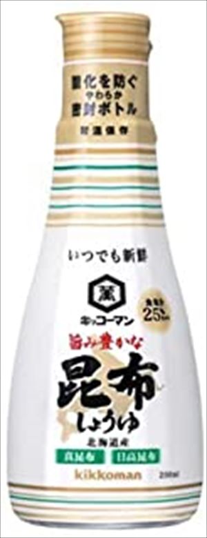 【6本セット】キッコーマン 旨み豊かな昆布しょうゆ 200ml×6個【送料無料】