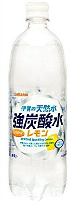 送料無料 伊賀の天然水 強炭酸水 レモン 1000ml × 12本