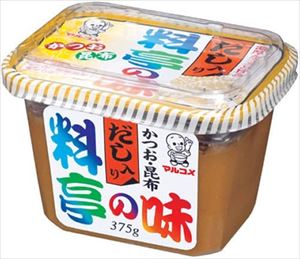 送料無料 マルコメ 料亭の味 だし入り味噌 かつお・昆布 375g×10個