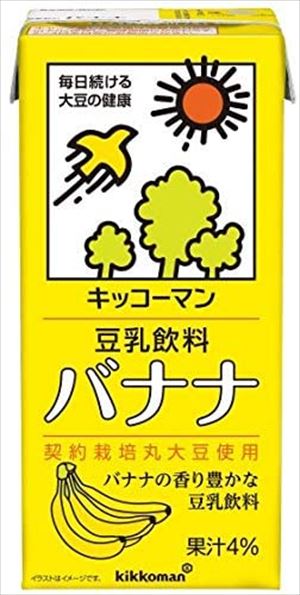 送料無料 キッコーマン 豆乳飲料 バナナ 1000ml×12本