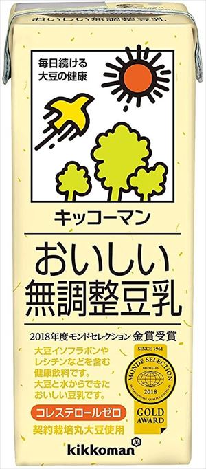 送料無料 キッコーマン おいしい無調整豆乳 200ml×36本