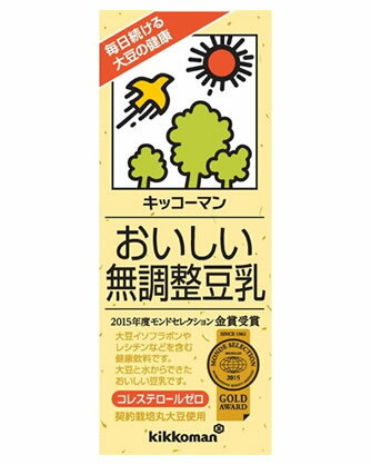 キッコーマン おいしい無調整豆乳 200ml×18本　1ケース 豆乳飲料 キッコーマンソイフーズ