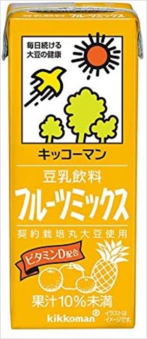 送料無料 キッコーマン 豆乳飲料 フルーツミックス 200ml×18本