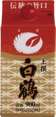 白鶴 酒パック 上撰 15〜16度 900ml【清酒】【白鶴酒造】【02P03Dec16】