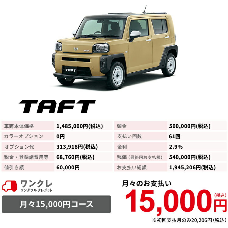 ワンクレ で人気の ダイハツ 岡山ダイハツみらい支店限定 新車 新車 楽天ポイント還元 自動車車体 新車 中古車 タフト ワンクレ 使用の本拠の位置が岡山県である方限定での販売に限ります G ダイハツ 2wd 公式 にお乗り換え Taft サンドベージュメタリック 61回