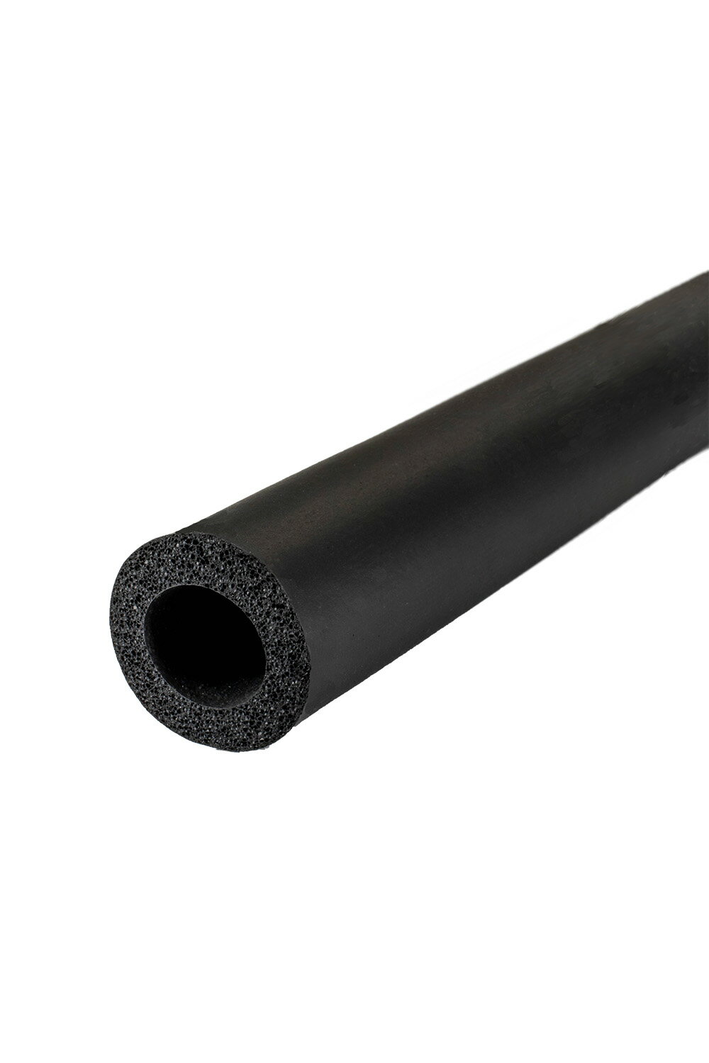 独立気泡 スポンジパイプ　素材：EPDM　密度0.24　色調：黒　〇断熱材・クッション材として利用可能　〇水は吸いません　〇被膜付き　〇長尺品の為、刃物等で任意のサイズにカット可能　〇巻きぐせや巻き皺がつく可能性があります。　〇背割りはしておりません。　〇薄めた界面活性剤等でスムーズな挿入可能です。〇他社にはない長尺品