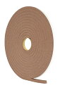 デッドニング すきまテープ タフロング ブラウン 厚み 15 mm 幅 15 mm 長さ 10M テープ付 吸音 戸当り クッション すきま スポンジ テープ付